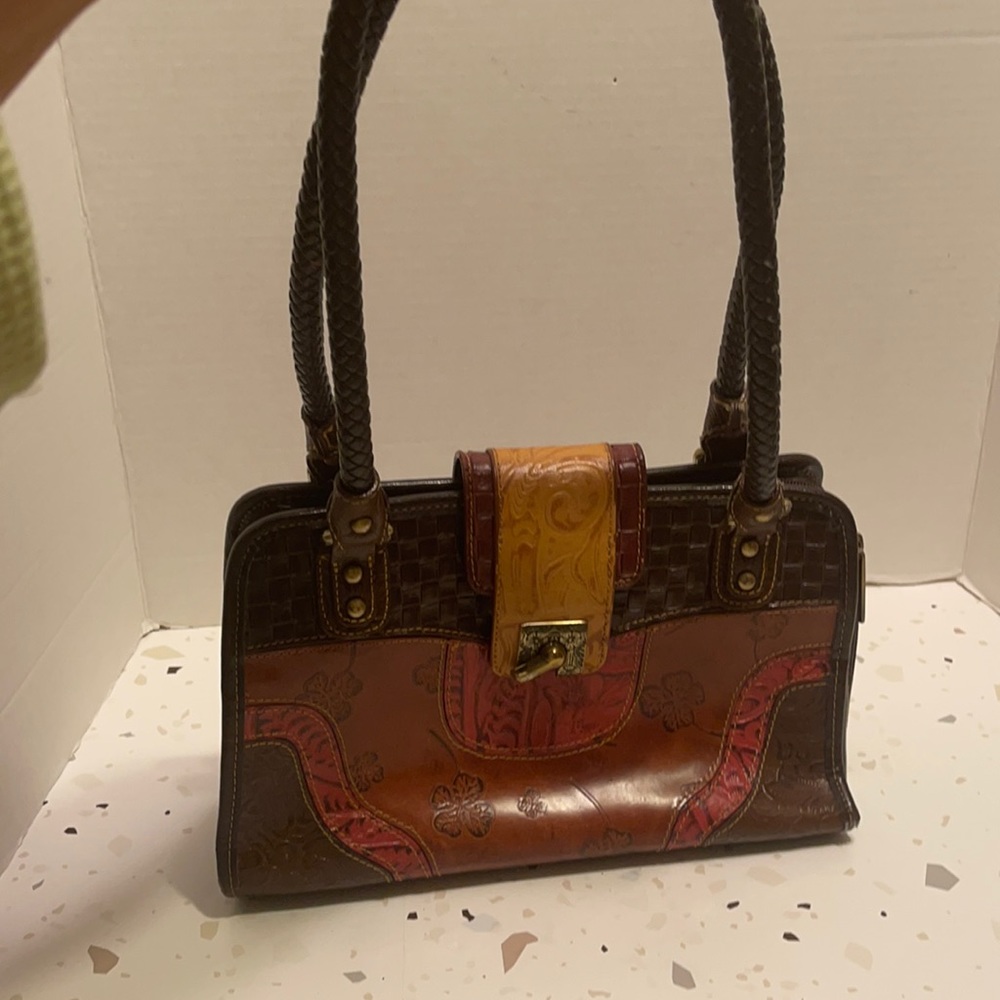 Wester Multi Texture Embossed Leather Patchwork S… - image 1